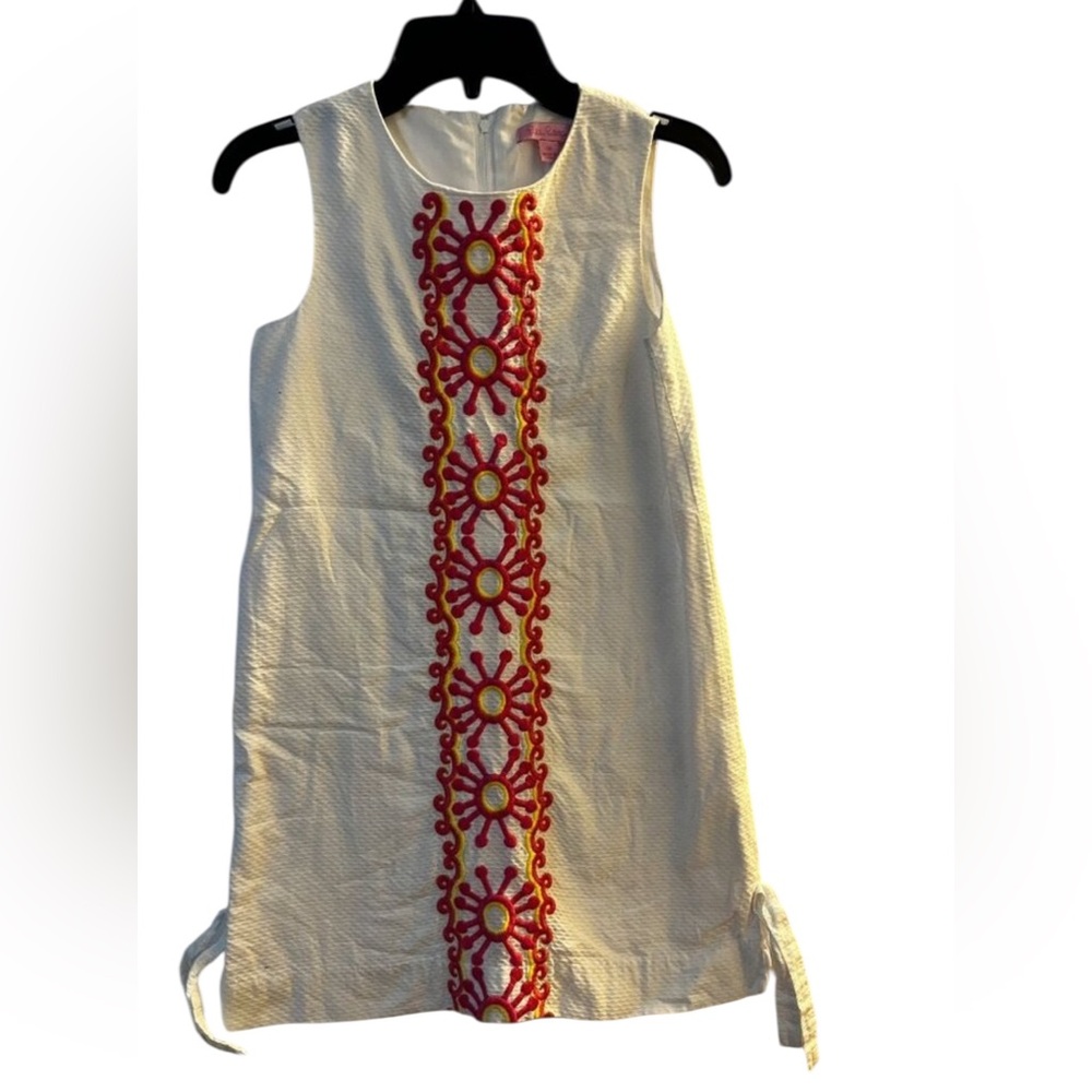 Lilly Pulitizer White Kolby Embroidered Dress Sz 10 Girls